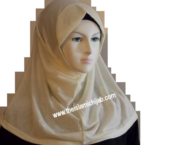 creme color 1 piece girls plain hijab 5